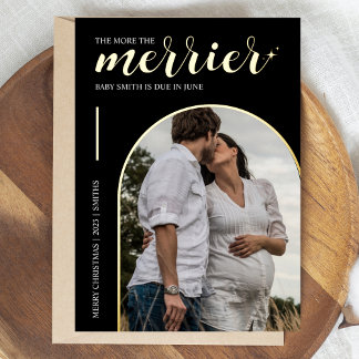 より黒メリー金ゴールドクリスマス妊娠 箔シーズンカード