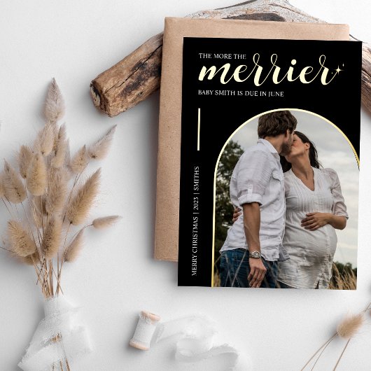 より黒メリー金ゴールドクリスマス妊娠 箔シーズンカード
