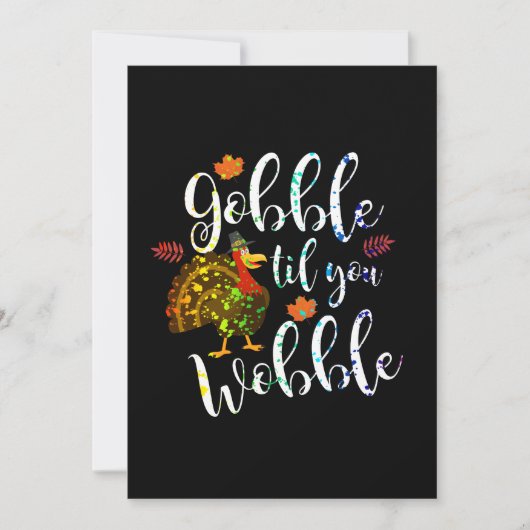 よろけるまでガブリ！感謝祭の虹 招待状 (正面)