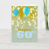 よろこび風船ライトバンティングフラグ60誕生日 カード (正面)