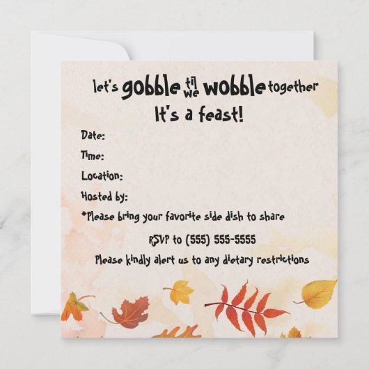 よろしくたのむ！感謝の日は踊りまくろう！ 招待状 (裏面)