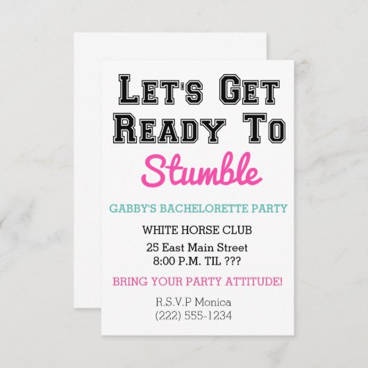 よろしく スタンバイ 誘いの準備をしよう 招待状 (正面/裏面)