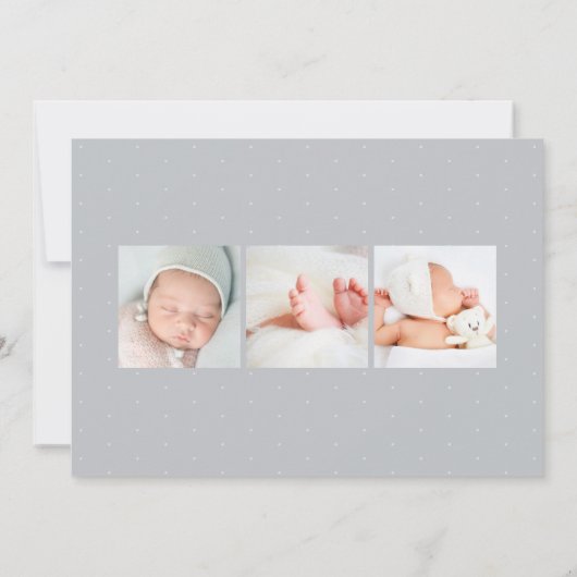 よろしく |写真モダンの誕生発表 案内状 (裏面)