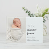 よろしく |写真モダン誕生 案内状 (スタンド正面)