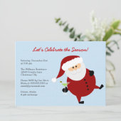 よろよろしているサンタクロースはクリスマス・パーティを祝います 招待状 (スタンド正面)