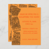 よろよろしているTikiのトーテムのハロウィンの休日のルアウ(ハワイ式宴会)のパーティー- 招待状 (正面/裏面)