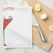 よろよろしているtini's象 キッチンタオル (四つ折り)