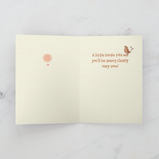 よ感じし、白内障手術、鳥の後に元気を得る カード (内部)