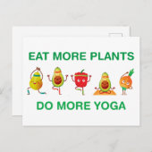 よ食べり多くの植物がより多くのヨガをする ポストカード (正面/裏面)