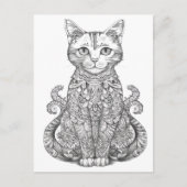 らくがきアートのかわいい猫 ポストカード (正面)