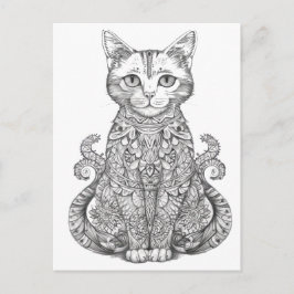 らくがきアートのかわいい猫 ポストカード