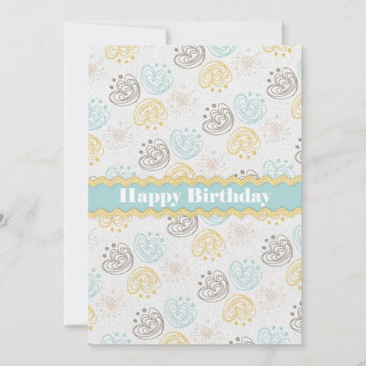 らくがきフラワー お誕生日おめでとう カード (正面)