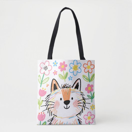 らくがき猫トートバッグ トートバッグ (正面)