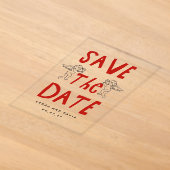 らくがき風落書きSave the date 招待状 (レイダウン)