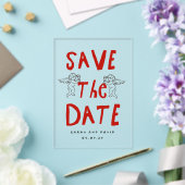 らくがき風落書きSave the date 招待状 (インサイチュ (ウェディング))