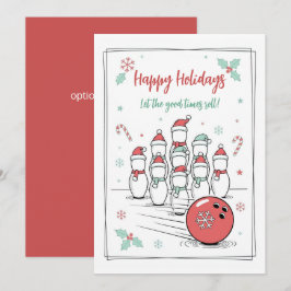 らくがき クリスマス ボウリング ホリデー グリーティングカード