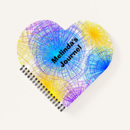 らせんカラフル円ハートノートブック ノートブック