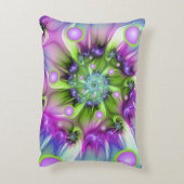 らせんカラフル円形シェイプ抽象芸術フラクタル アクセントクッション (裏面(縦))