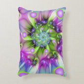 らせんカラフル円形シェイプ抽象芸術フラクタル アクセントクッション (正面(垂直))