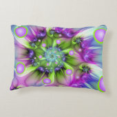 らせんカラフル円形シェイプ抽象芸術フラクタル アクセントクッション (裏面)