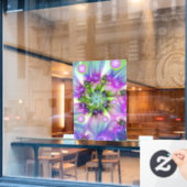 らせんカラフル円形シェイプ抽象芸術フラクタル ウィンドウサイン (カフェ窓)