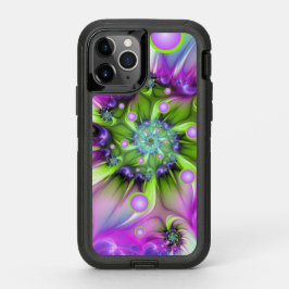 らせんカラフル円形シェイプ抽象芸術フラクタル オッターボックスディフェンダーiPhone 11 PROケース