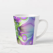 らせんカラフル円形シェイプ抽象芸術フラクタル カフェラテマグ (右)