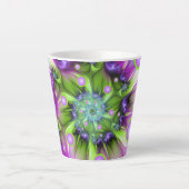 らせんカラフル円形シェイプ抽象芸術フラクタル カフェラテマグ (正面)