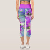 らせんカラフル円形シェイプ抽象芸術フラクタル カプリレギンス (裏面)