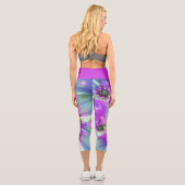 らせんカラフル円形シェイプ抽象芸術フラクタル カプリレギンス (裏面)