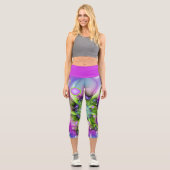 らせんカラフル円形シェイプ抽象芸術フラクタル カプリレギンス (正面)