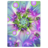 らせんカラフル円形シェイプ抽象芸術フラクタル クリップボード (裏面)