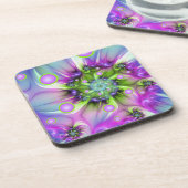 らせんカラフル円形シェイプ抽象芸術フラクタル コースター (左側)