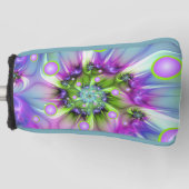 らせんカラフル円形シェイプ抽象芸術フラクタル ゴルフヘッドカバー (正面)