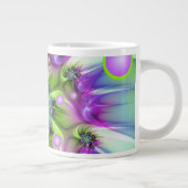 らせんカラフル円形シェイプ抽象芸術フラクタル ジャンボコーヒーマグカップ (右)