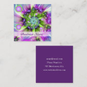 らせんカラフル円形シェイプ抽象芸術フラクタル スクエア名刺 (正面/裏面)