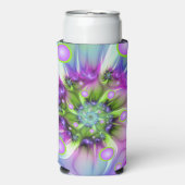 らせんカラフル円形シェイプ抽象芸術フラクタル スリム缶クーラー (Seltzer正面)