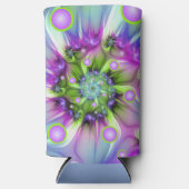 らせんカラフル円形シェイプ抽象芸術フラクタル スリム缶クーラー (正面)