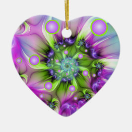 らせんカラフル円形シェイプ抽象芸術フラクタル セラミックオーナメント