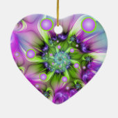 らせんカラフル円形シェイプ抽象芸術フラクタル セラミックオーナメント (裏面)