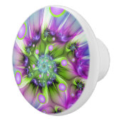 らせんカラフル円形シェイプ抽象芸術フラクタル セラミックノブ (右)