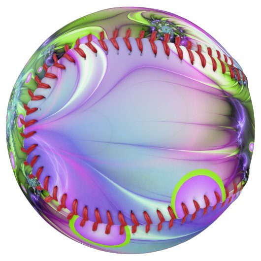 らせんカラフル円形シェイプ抽象芸術フラクタル ソフトボール (正面左)