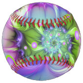 らせんカラフル円形シェイプ抽象芸術フラクタル ソフトボール (正面)