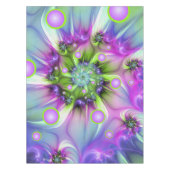 らせんカラフル円形シェイプ抽象芸術フラクタル テーブルクロス (正面)