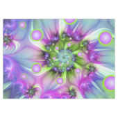 らせんカラフル円形シェイプ抽象芸術フラクタル テーブルクロス (正面(横))