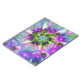 らせんカラフル円形シェイプ抽象芸術フラクタル ノートブック (左側)