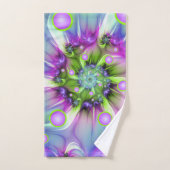 らせんカラフル円形シェイプ抽象芸術フラクタル バスタオルセット (ハンドタオル)