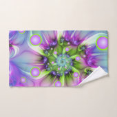 らせんカラフル円形シェイプ抽象芸術フラクタル バスタオルセット (ハンドタオル)