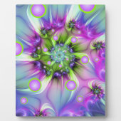 らせんカラフル円形シェイプ抽象芸術フラクタル フォトプラーク (正面)