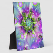 らせんカラフル円形シェイプ抽象芸術フラクタル フォトプラーク (側面)